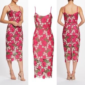 Dress the population alexa crochet floral dress